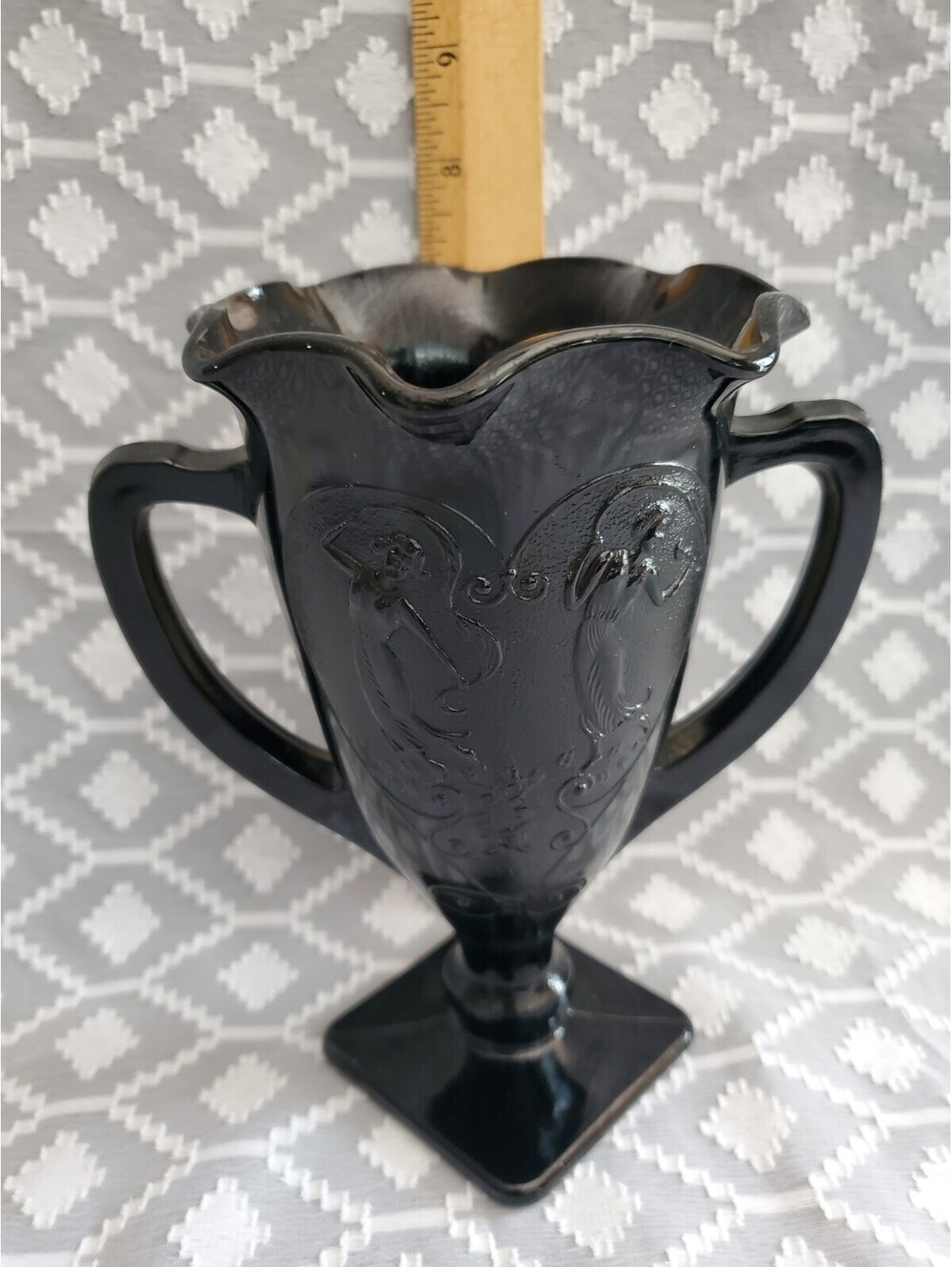 Vtg L E Smith Art Deco Amethyst Trophy Vase